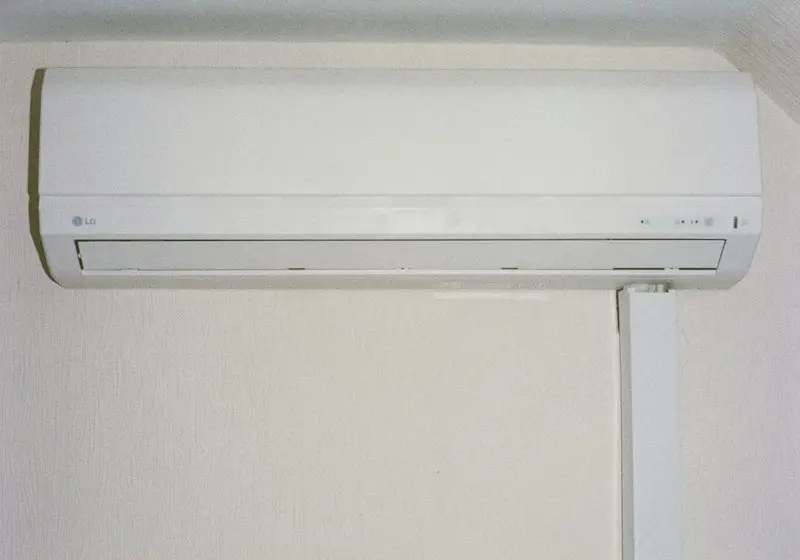 Ductless mini-split indoor unit on a wall